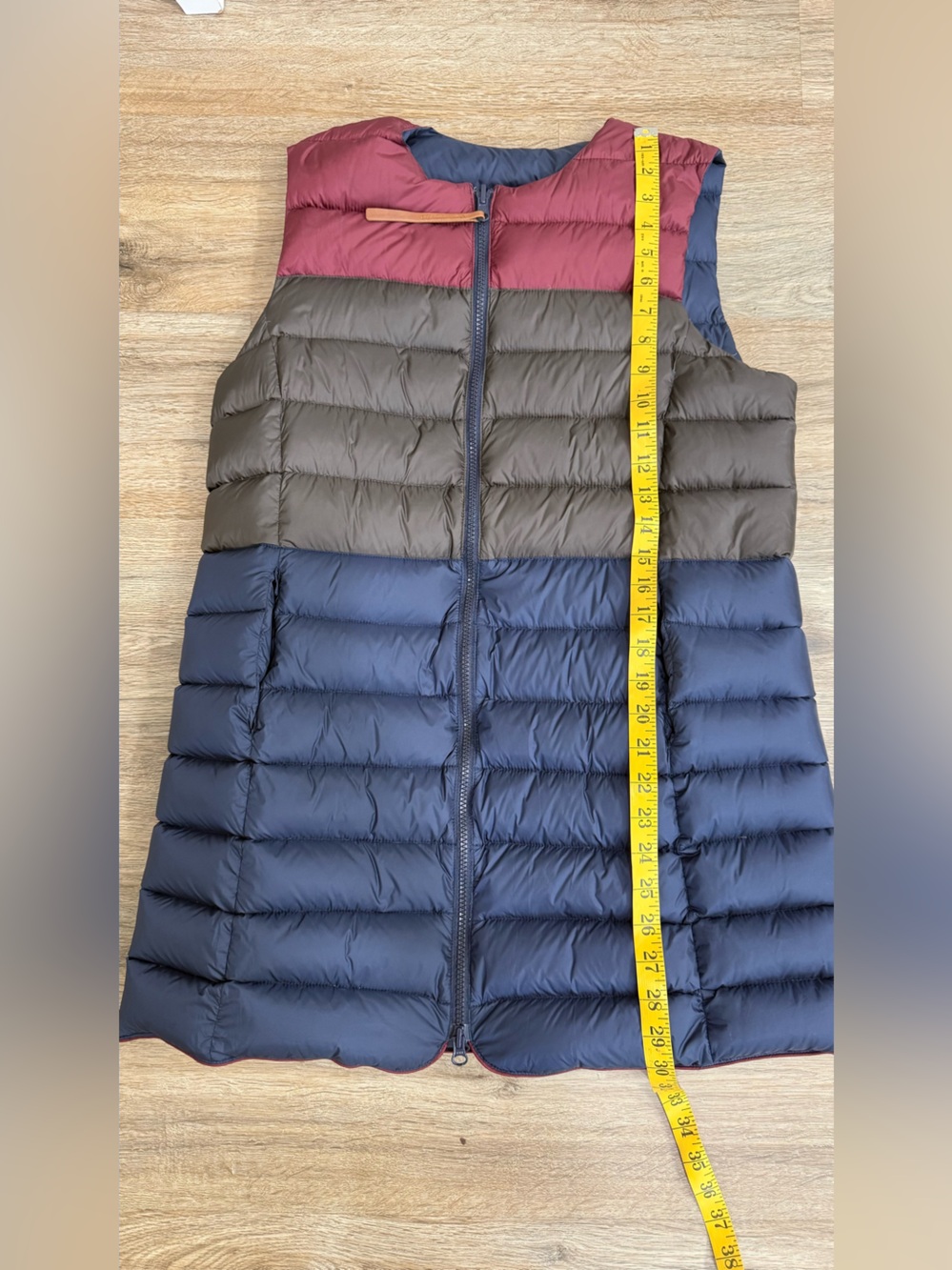 Maliparmi Reversible Long Puffer Vest Women’s 42 Navy Colorblock Lightweight S - Picture 10 of 12
